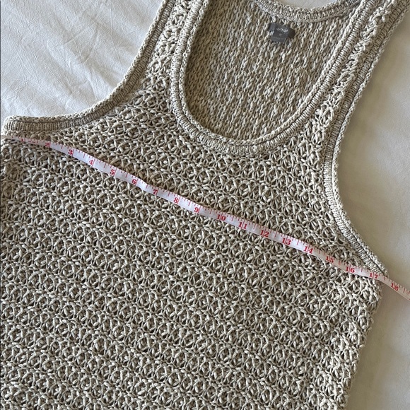 Aerie Textured Open Knit Scoop Neck Tank Top in Beige sz XL EUC - Picture 3 of 9
